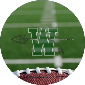  football on field with athletics logo